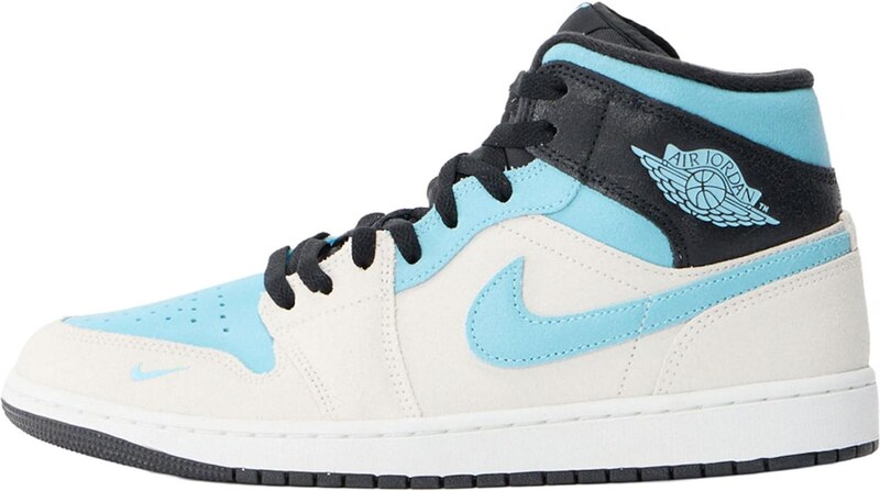 Jordan Členkové tenisky 'AIR JORDAN 1 MID SE' nebesky modrá / čierna / biela