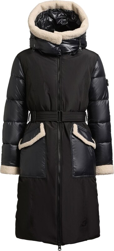khujo Zimný kabát 'Poppy' svetlobéžová / čierna