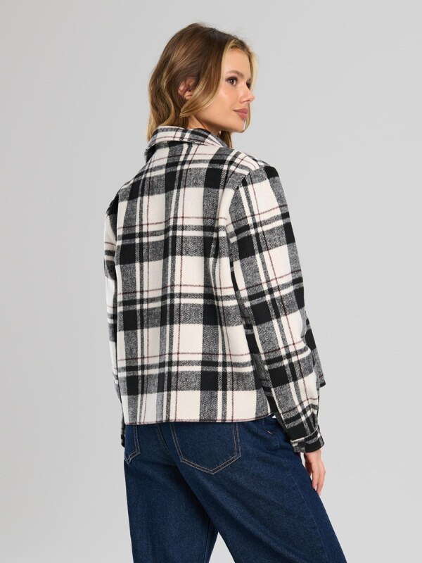 Sinsay - Károvaná bunda typu shacket - čierna