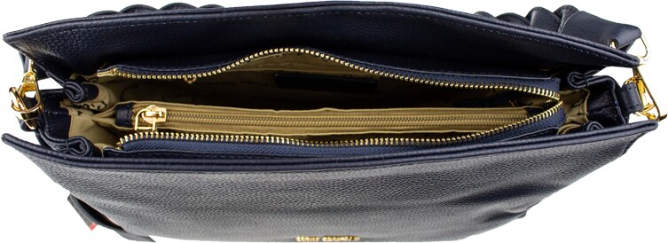Modrá kožená talianska crossbody kabelka Pierre Cardin 1921 Navy NovaKabelka.sk