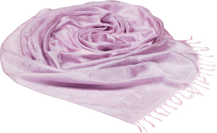 Pranita Hodvábny šál z Váránasí svetloružovo-svetlošedý