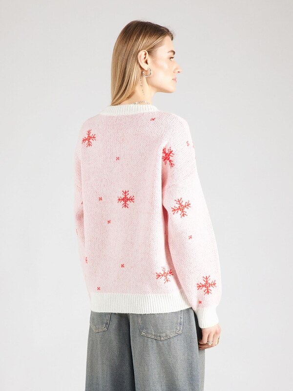 Hailys Sveter svetloružová / červená / biela