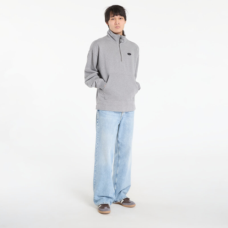 adidas Originals Mikina adidas 90S Alternative Sport Half Zip Graphic Fleece Sweatshirt Core Heather XL