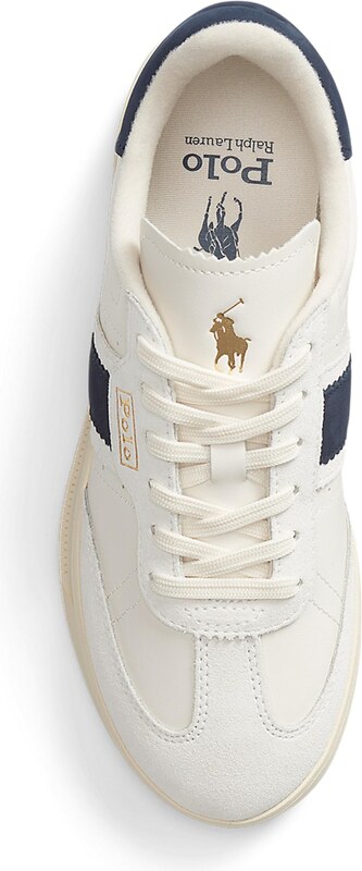 Polo Ralph Lauren Nízke tenisky 'HTR AERA' námornícka modrá / zlatá / šedobiela