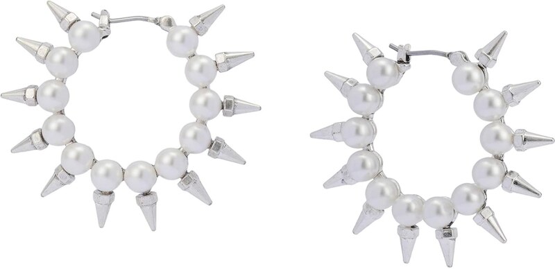 AllSaints Náušnice strieborná / perlovo biela