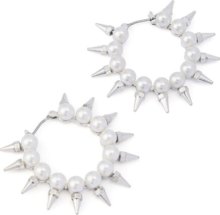 AllSaints Náušnice strieborná / perlovo biela