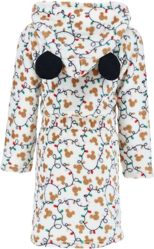 SunCity Dievčenský vianočný coral fleece župan s kapucňou Minnie Mouse