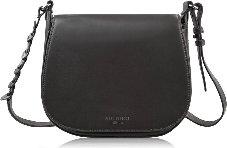 Paolo Peruzzi Dámska kožená taška cez rameno z hladkej kože | tmavohnedá KV-06-BR