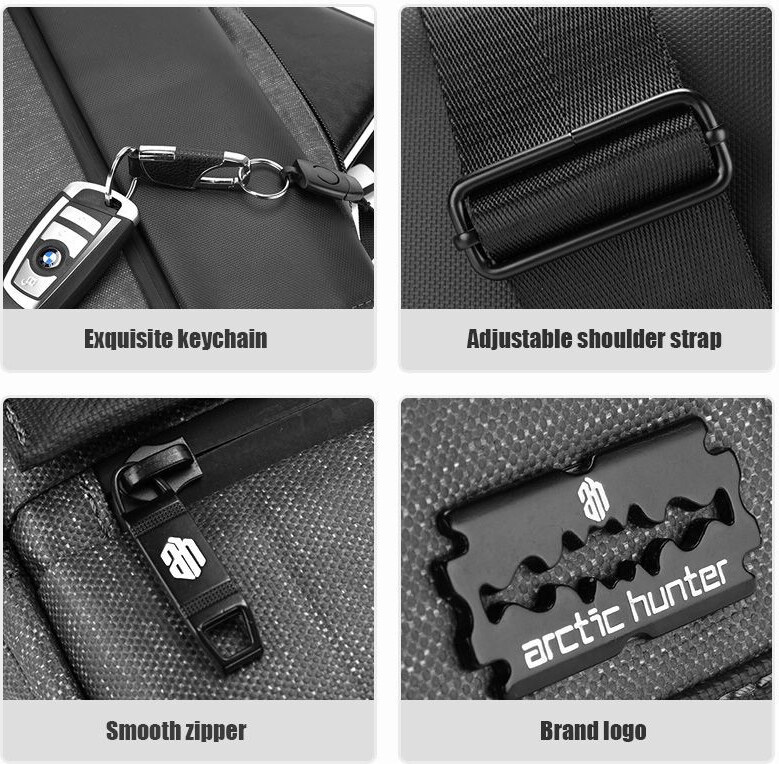 Arctic Hunter crossbody taška cez rameno Abdón Čierny 9L