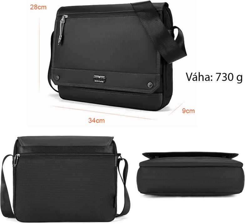 Arctic Hunter crossbody taška cez rameno Abdón Čierny 9L
