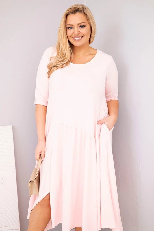 Kesi Włoski Plus size šaty s asymetrickým lemom