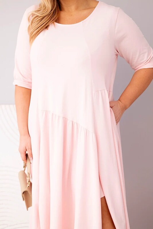 Kesi Włoski Plus size šaty s asymetrickým lemom