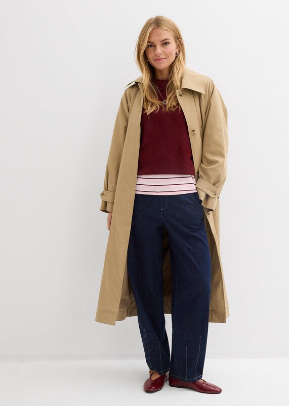 bonprix Pulóver s bavlnou, farba červená