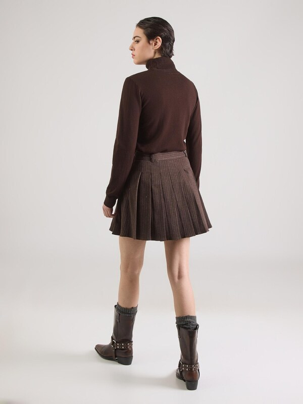 ABOUT YOU Sukňa 'Ruth' tmavohnedá / biela