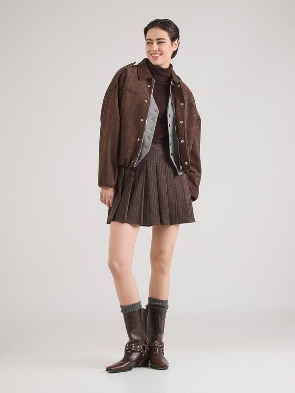 ABOUT YOU Sukňa 'Ruth' tmavohnedá / biela