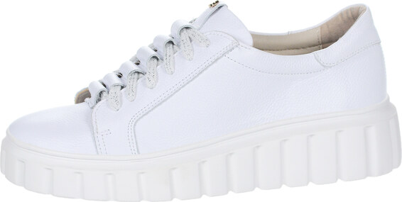 OLIVIA SHOES Biele tenisky s nariasením na jazyku na podošve ML38 8000