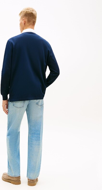 Tommy Jeans Tričko 'ESS' tmavomodrá / biela