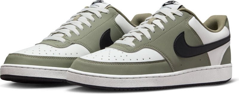 Nike Court Vision Low Mens Shoes SUMMIT WHITE/BLACK-SILVER SAGE