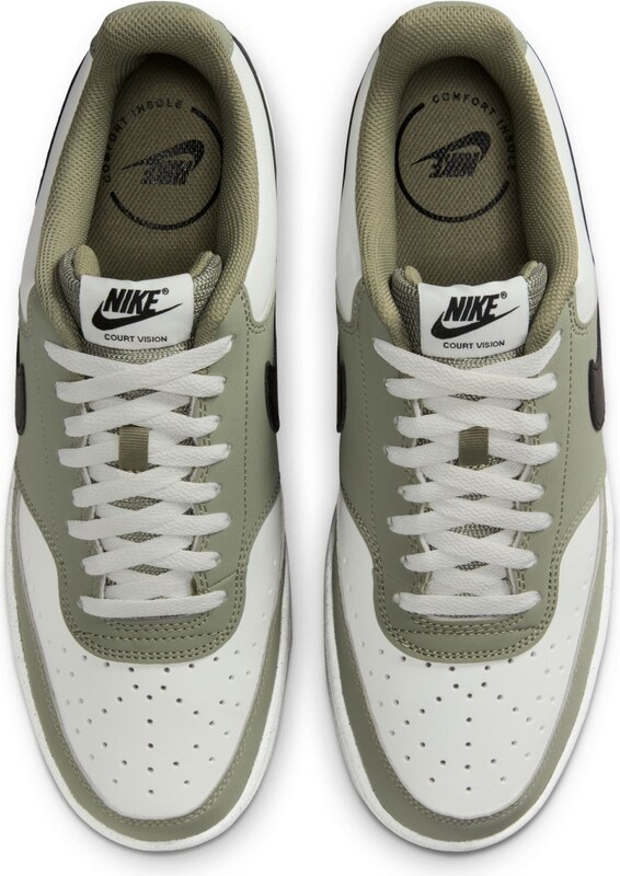 Nike Court Vision Low Mens Shoes SUMMIT WHITE/BLACK-SILVER SAGE