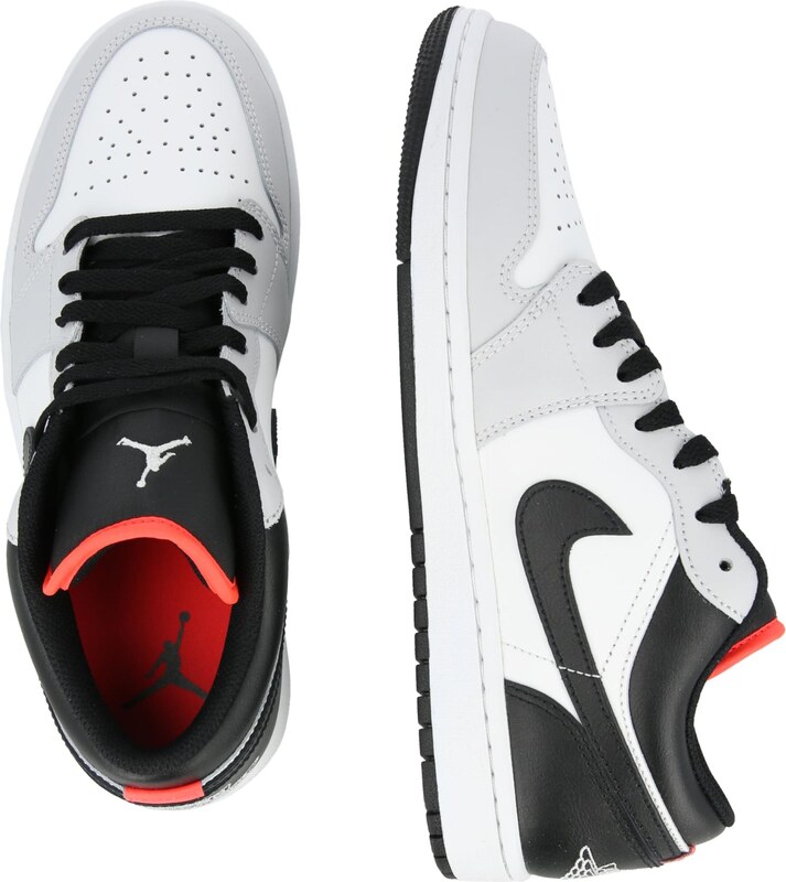 Jordan Nízke tenisky 'Air Jordan 1' sivá / svetlosivá / čierna
