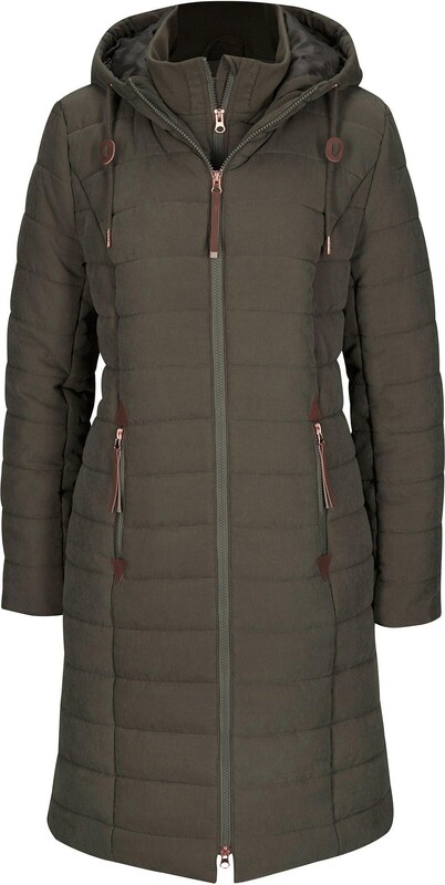 bonprix Prešívaný kabát, 2v1 vzhľad, farba zelená