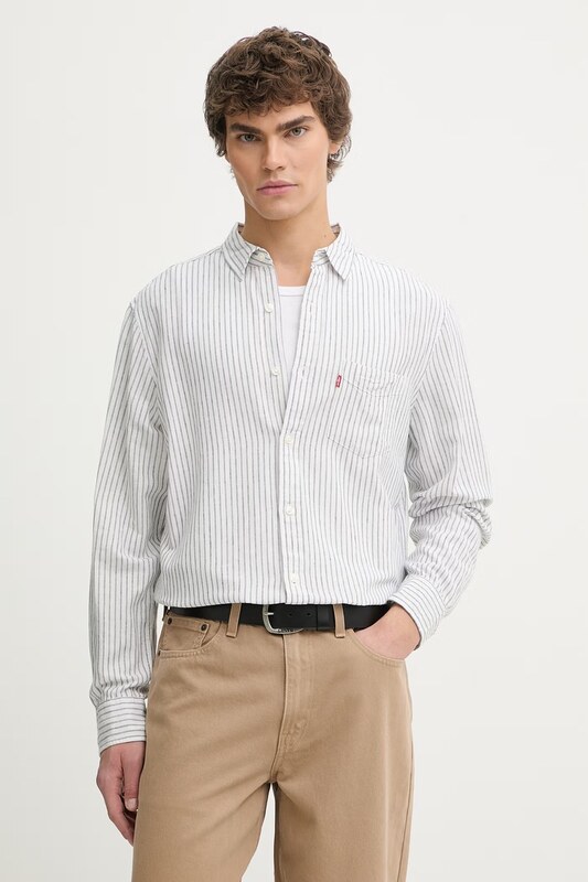 Košeľa s prímesou ľanu Levi's SUNSET 1 POCKET STANDARD