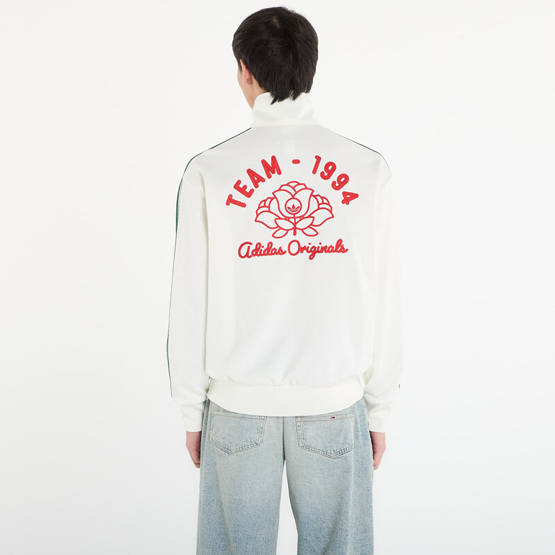 adidas Originals Mikina adidas Firebird Roses Track Top Off White/ Collegiate Green M