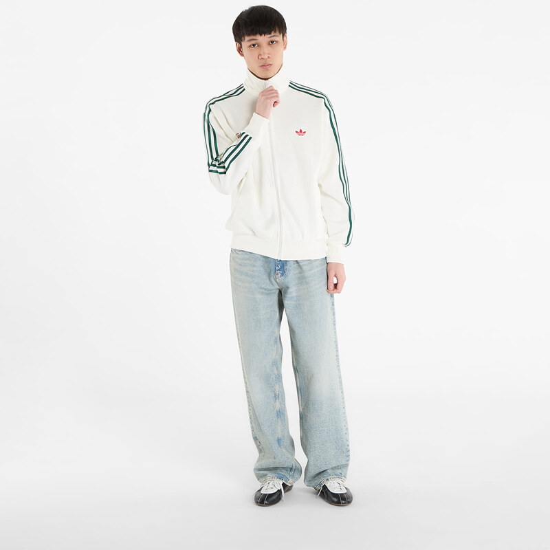 adidas Originals Mikina adidas Firebird Roses Track Top Off White/ Collegiate Green M