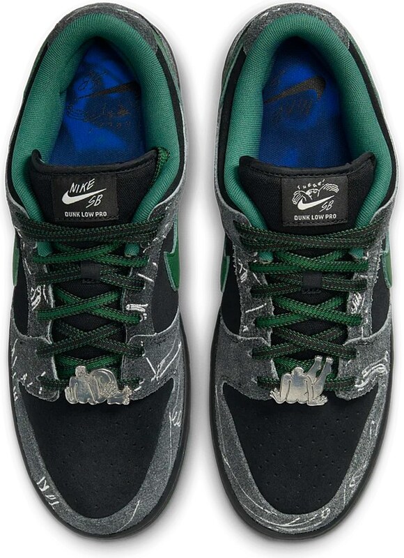 Nike THERE Skateboards x Dunk Low SB Black Gorge Green Veľkosť: 37.5