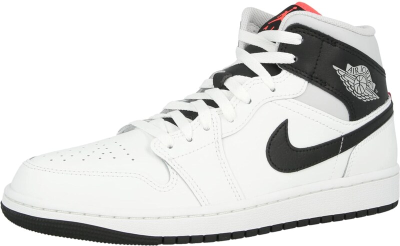 Jordan Členkové tenisky 'AIR JORDAN 1' svetlosivá / neónovo oranžová / čierna / biela