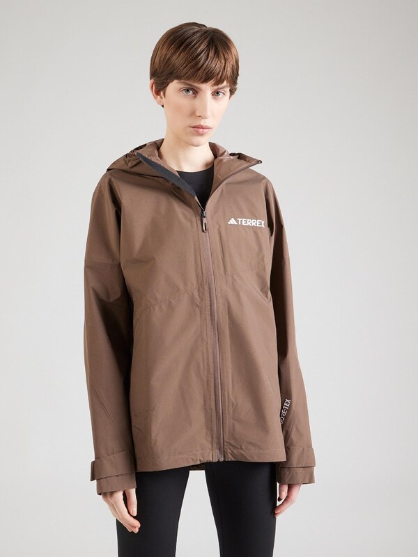 ADIDAS TERREX Outdoorová bunda 'Xperior' hnedá / biela