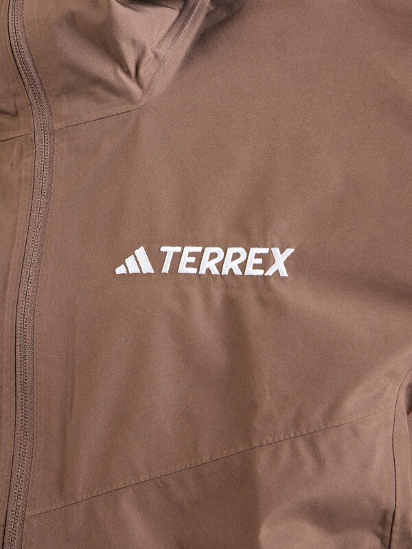 ADIDAS TERREX Outdoorová bunda 'Xperior' hnedá / biela