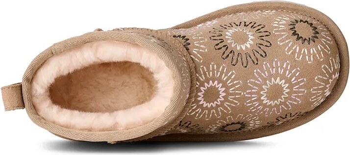 Detské zimné semišové topánky UGG KIDS' CLASSIC ULTRA MINI SUN STITCH