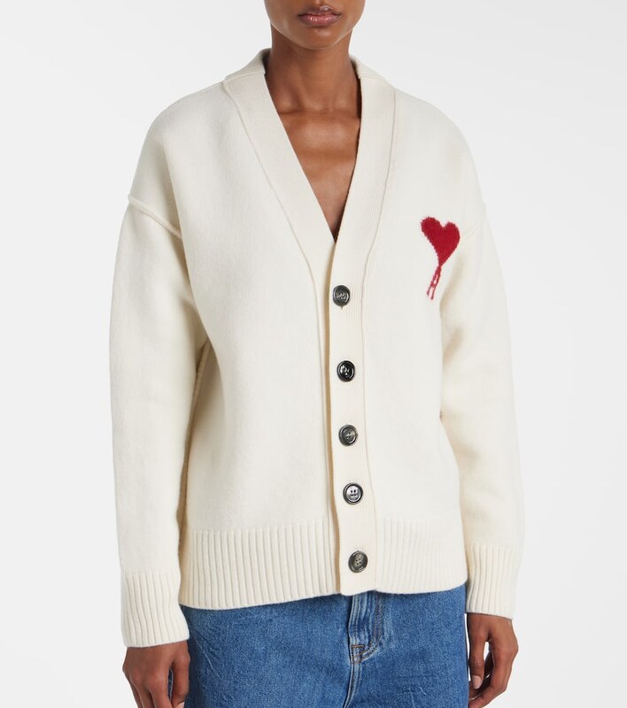 Ami Paris Ami de CÅur virgin wool cardigan