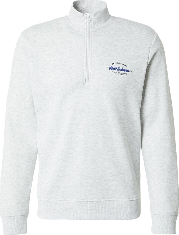 JACK & JONES Mikina 'JJBRANDON' modrá / čierna / biela melírovaná