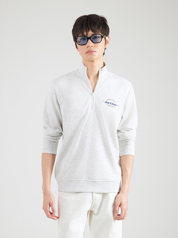 JACK & JONES Mikina 'JJBRANDON' modrá / čierna / biela melírovaná