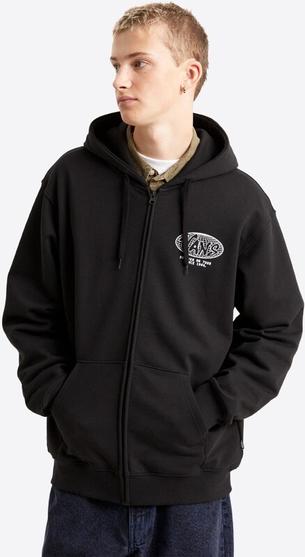 VANS Tepláková bunda 'World Tour' čierna / biela