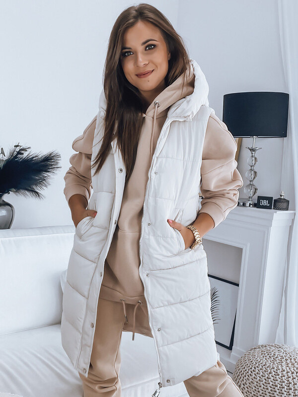 Dámska prešívaná vesta NOELIA biela FashionStreet TY3133