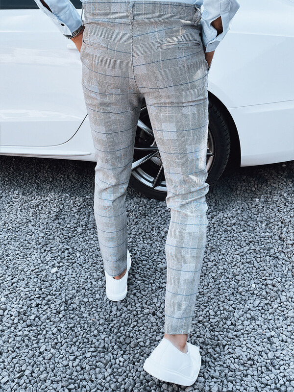 Pánske svetlosivé nohavice FashionStreet UX4407