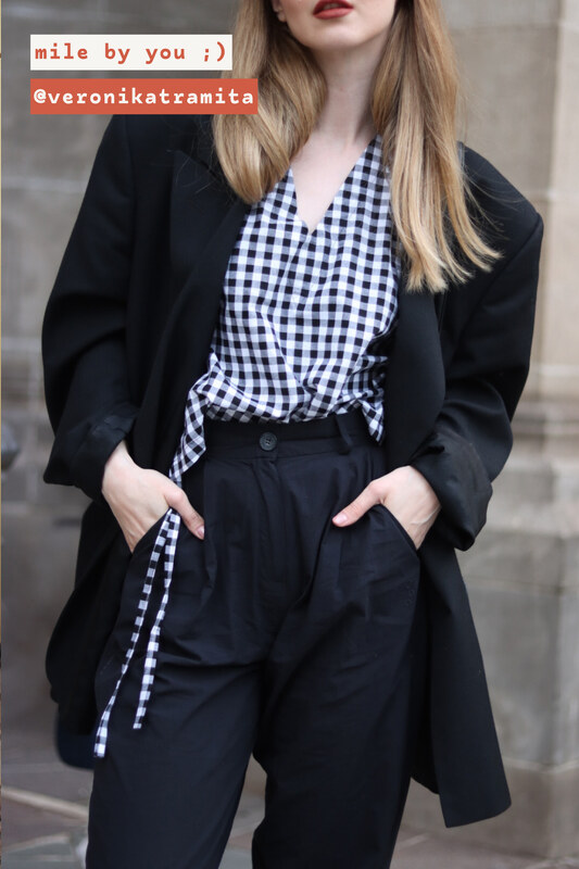 mile káro lastúria dámsky top S