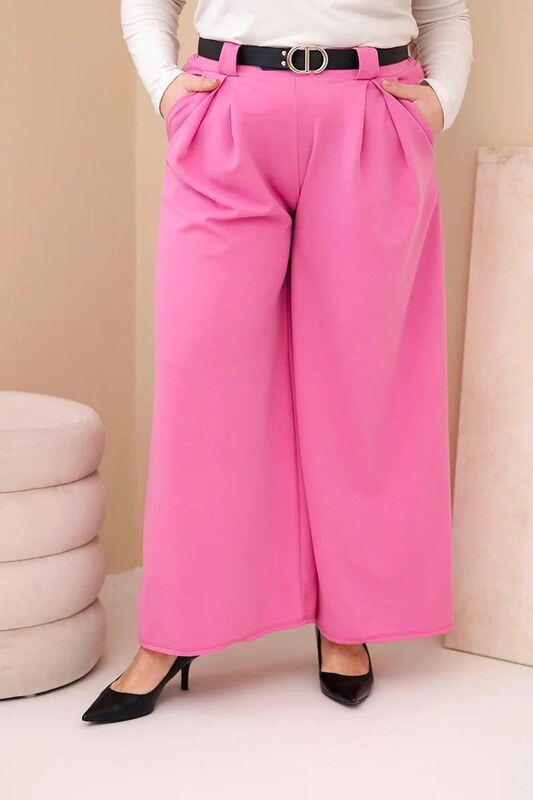 MladaModa Široké oversize nohavice z viskózy model 0054 ružové