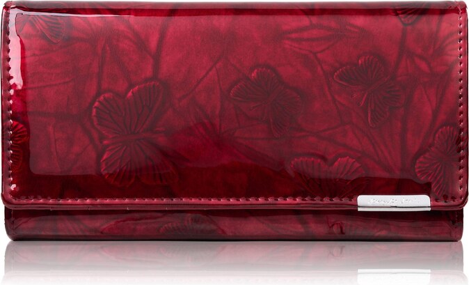 Jennifer Jones Dámska lakovaná peňaženka s krokodílím reliéfom | červená SP-16-RDM