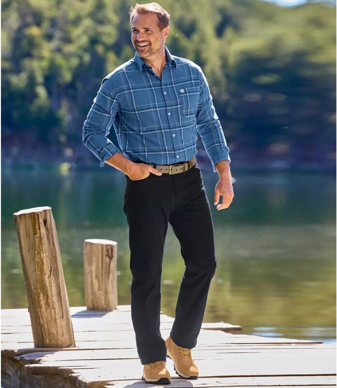 Sada 2 nohavíc zo strečového kepru Atlas For Men Čierna