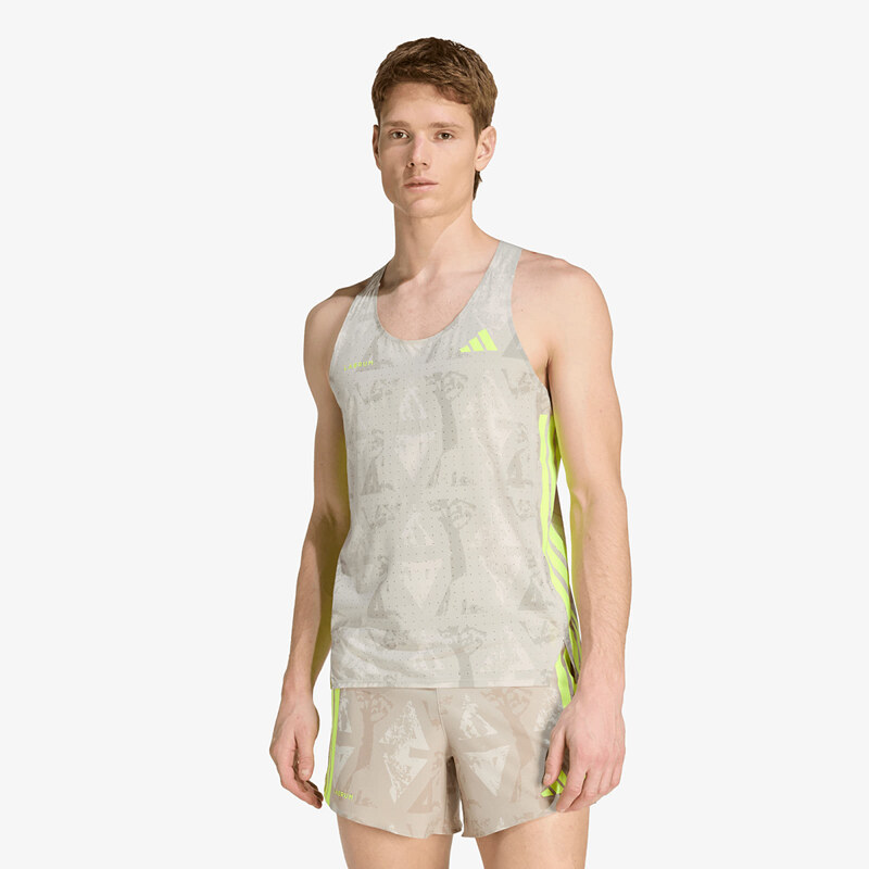 adidas Performance Tričko adidas Adizero Labrum Tank Top Sesame/ Solar Yellow M
