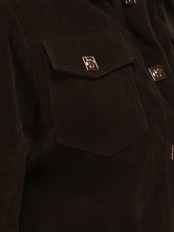 FashionStreet Dámska semišová bunda TY5583 Tmavo hnedá - Fashion Street