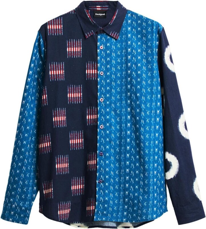 Desigual Košeľa azúrová / tmavomodrá / červená / biela