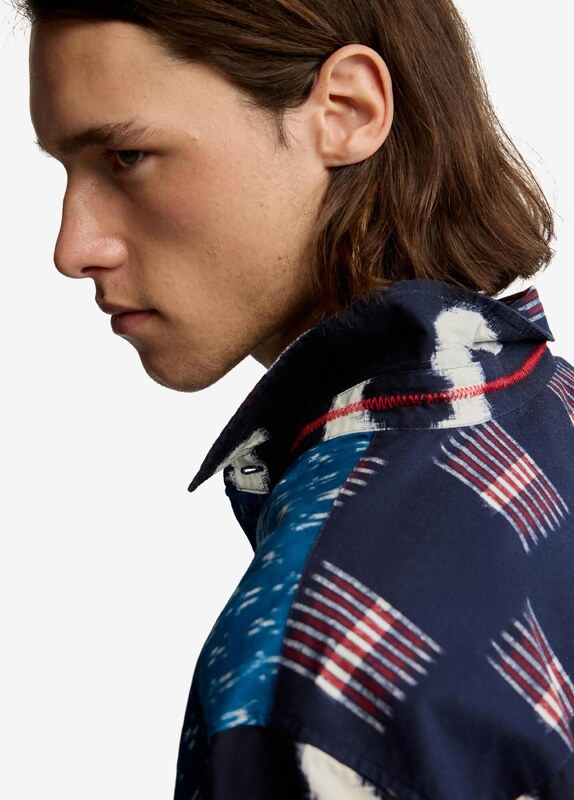 Desigual Košeľa azúrová / tmavomodrá / červená / biela