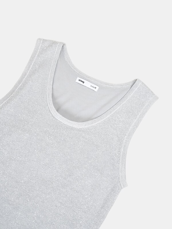 Sinsay - Maxi šaty bez rukávov s viskózou - strieborná