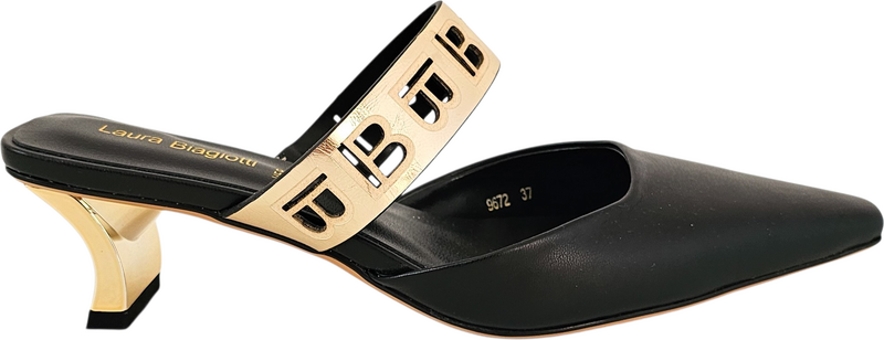 Čierne mule lodičky Laura Biagiotti Calf Black