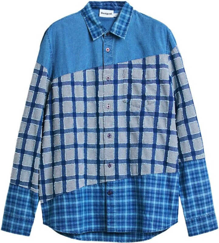 Desigual Košeľa svetlomodrá / tmavomodrá / biela